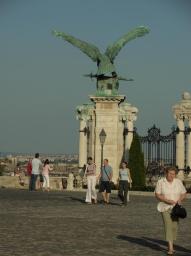 Budapest/Eagle in front of Varszinhaz (top of funicular) 2 Budapest/Eagle in front of Varszinhaz (top of funicular) 2