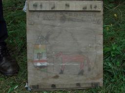 Der rosarote Panther/Oelkreide auf Holz/Alexander 1982 Der rosarote Panther/Oelkreide auf Holz/Alexander 1982