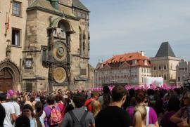 Prague 2013/Astronomical Clock and Avon Breast Cancer Rallye/I think I like the square better in pink ;-) Prague 2013/Astronomical Clock and Avon Breast Cancer Rallye/I think I like the square better in pink ;-)