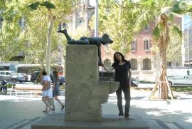 Esthrich making friends with the fountain Esthrich making friends with the fountain