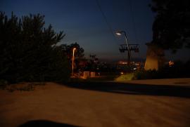 View over Barcelona from Montjuïc: traza de funicular View over Barcelona from Montjuïc: traza de funicular