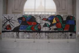Museu Nacional d'Art de Catalunya:/Mural de Joan Miró Museu Nacional d'Art de Catalunya:/Mural de Joan Miró