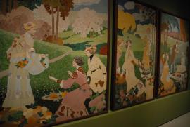 Museu Nacional d'Art de Catalunya:/Gaspar Homar, Antoni Serra, Josep Pey, Joan Carreras: /Dones collint frutas/Dones amb cistell de fruita sota un emparrat/Berenar al camp Museu Nacional d'Art de Catalunya:/Gaspar Homar, Antoni Serra, Josep Pey, Joan Carreras: /Dones collint frutas/Dones amb cistell de fruita sota un emparrat/Berenar al camp