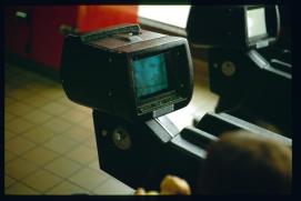 USA 1990/Augusta, GA/Greyhound station waiting room/coin-operated tv set in chair/public USA 1990/Augusta, GA/Greyhound station waiting room/coin-operated tv set in chair/public